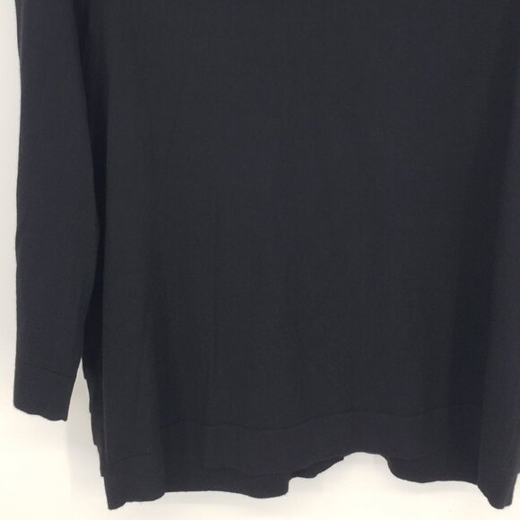 Pure Collection Silk Cashmere Tiered Knit Cardigan Sweater 12 Womens Black - Picture 7 of 8